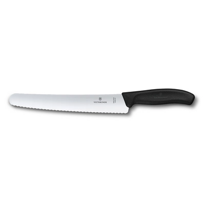 Swiss Classic, couteau à pain et à pâtisserie,  L: de lame 22 cm, lame dentelée, noir_1