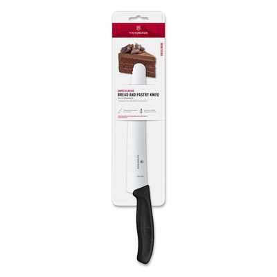 Swiss Classic, couteau à pain et à pâtisserie,  L: de lame 22 cm, lame dentelée, noir_2