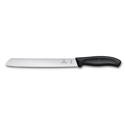 Swiss Classic, couteau à pain, L: de lame 21 cm, alvéolée, noir_1