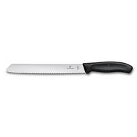 Swiss Classic, couteau à pain, L: de lame 21 cm,  alvéolée, noir