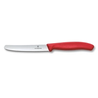 Swiss Classic, couteau à tomate et de table,  L: de lame 11 cm, lame dentelée, rouge