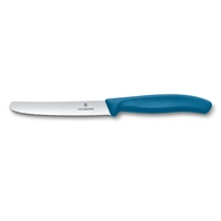 Swiss Classic, couteau à tomate et de table,  L: de lame 11 cm, lame dentelée, bleu
