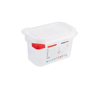 GN 1/9 Behälter Polypropylen, H: 100 mm, 176x108 mm, 1 Liter, mit HACCP Farbclip_1