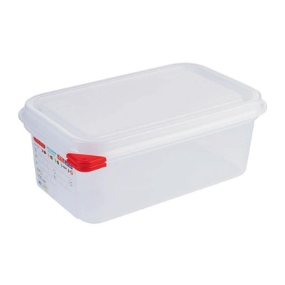GN 1/4 Behälter Polypropylen, H: 100 mm, 265x162 mm, 2.8 Liter, mit HACCP Farbclip_1