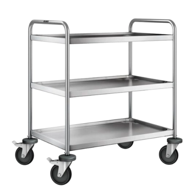 Chariot service 3 étages roulettes acier galvanisé SW 8 x 5-3, inox 18/10, 900 x 600 x 950 mm_1
