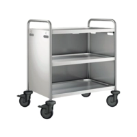 Servierwagen 3 Borde, Kunststoff Lenkrollen, Verkleidung 3-seitig, in Edelstahl, 900x600x950 mm