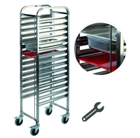 GN 1/1 Regalwagen CNS, 15 Doppel-Auflageschienen, 55 x 38.5 cm, H: 173.5 cm