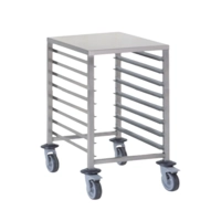 Regalwagen mit Arbeitsplatte, GN 2/1, 8 Auflageschienen