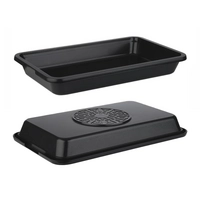 GN 1/1 Indu Récipient, noir, H: 7.5 cm, 7.5 l, 530 x 325 mm, empilable