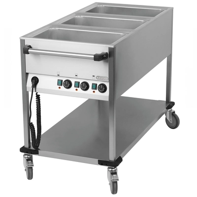 Bain-Marie Wagen 3 x GN 1/1-200 mm, kurz, 130 x 65 cm, H: 90 cm_1