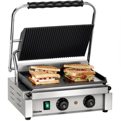 Kontaktgrill Panini gerillt/glatt, 230 V, 2.2 kW,  H: 21 cm, Steckertyp 12_1