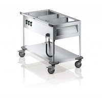 Chariot de distribution GN 1/1, 3 bacs chauffants SAW L-3, commande le côté long, 1574 x 749 x934 mm