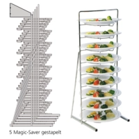Set à 5 Magic Saver Tellerstapler inkl.  Wandhalterung