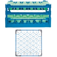 Corbeille à lave-vaisselle bleu 50cm, 44compartim. 67 mmØ, H: 230-280mm