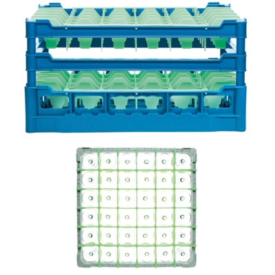 Corbeille à lave-vaisselle bleu 50cm, 36compartim. 74x74 mm, H: 230-280mm_1