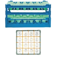 Corbeille à lave-vaisselle 50cm, 16mpartim. bleue, 113x113 mm, H: jusque 73mm