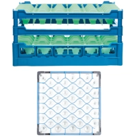 Corbeille à lave-vaisselle 50cm, 44compartim. bleue, Ø 67 mm, H: 230-280mm