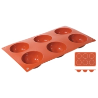 Moule à pâtisserie demi-sphères, H:7cm, 30 x17.5cm 