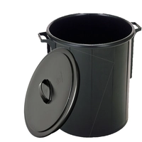 Tonneaux pour déchets, noir, 50l 