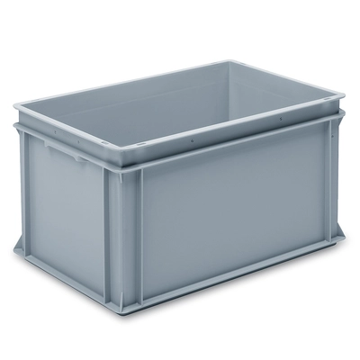 Caisse empilable en plastique, gris, 40x60x32cm _1