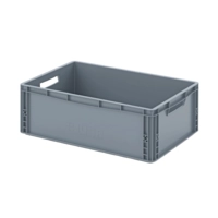Bac empilable 60 x 40 cm, H: 27 cm, sans compartiments pour verres
