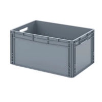 Bac empilable 60 x 40 cm, H: 32 cm, sans compartiments pour verres