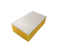Patte-éponge, blanc-jaune 15x9 cm _1