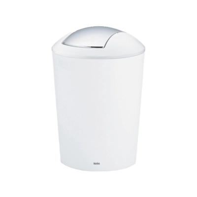 Toiletteneimer mit Schwingdeckel, 5 l, weiss H: 29 cm, 19.5 cm Ø_1