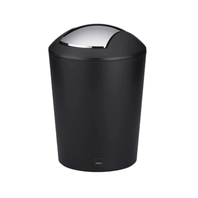 Toiletteneimer mit Schwingdeckel, 5 l, schwarz H: 29 cm, 19.5 cm Ø_1