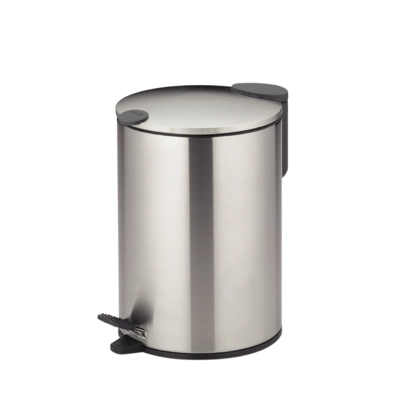 Treteimer Basic, Edelstahl matt Ø 20.5 cm, H: 27 cm, 5 L_1