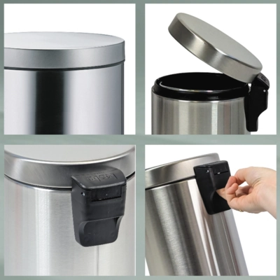 Treteimer Basic, Edelstahl matt Ø 20.5 cm, H: 27 cm, 5 L_2