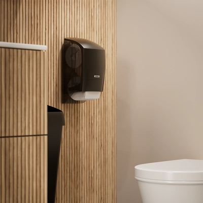 Katrin Toilettenpapierspender System, schwarz,  312 x 152 x 172 mm_2