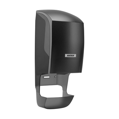 Katrin Toilettenpapierspender System, schwarz,  mit Hülsenfänger, 400 x 152 x 172 mm_1