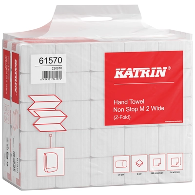 Katrin, Non-Stop M2 Handtücher, 2-lagig, weiss, Z-Falz, 24 x 24 cm_2