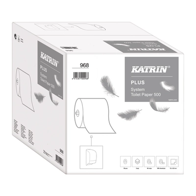 Rouleaux WC Katrin Plus System, blanc, 3 plis, 500 coupons_3