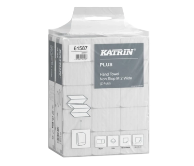 Katrin, Non-Stop M2 Plus Handtücher, 2-lagig, hochweiss, Z-Falz, 24 x 24 cm_2