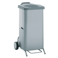 Premiotec Abfalleimer CNS mit Deckel, 110 Liter, 45 x 53.5 cm, H: 90 cm