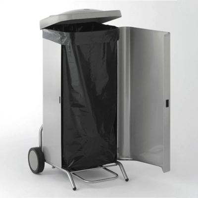 Premiotec Corbeille à déchets en inox, 110 litres, 45 x 53.5 cm, H: 90 cm_2