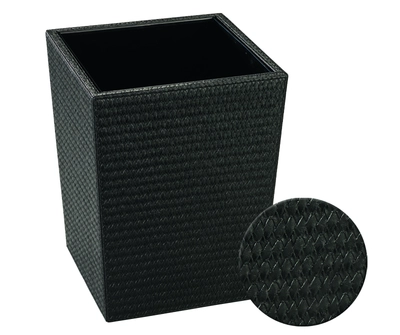 Papierkorb Coni, schwarz, H: 31 cm, L x B 24 cm  Innenbehäter Brandschutz aus Edelstahl braun_1