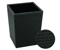 Papierkorb Coni, schwarz, H: 31 cm, L x B 24 cm  Innenbehäter Brandschutz aus Edelstahl braun