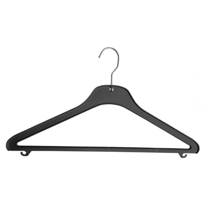 Kleiderbügel Standard, PVC, schwarz, 45.5 cm  mit Hosensteg_1