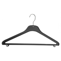 Kleiderbügel Standard, PVC, schwarz, 45.5 cm  mit Hosensteg