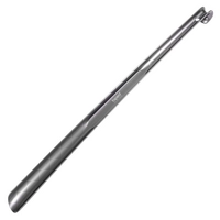 Schuhlöffel aus Kunststoff, 65 cm mit Haken metallic-anthrazit