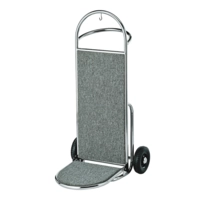 Chariot bagages, acier nickel-chromé, 74 x 60 cm, H: 120 cm, solide, idéal pour tous les concierges