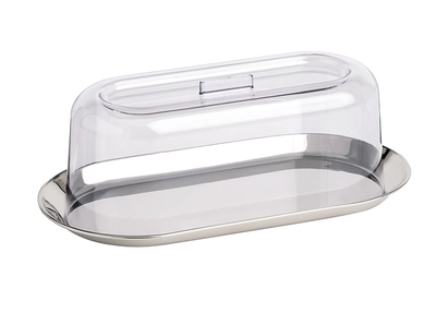 Plateau avec cloche, inox/SAN _1