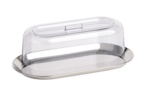 Plateau avec cloche, inox/SAN 