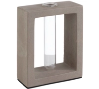 Element Vase avec tube en verre 10 x 4,5 cm,   H: 12.5 cm, béton, contenu de verre 25 ml    