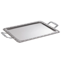 Tablett Schöner Essen, 52 x 31 cm 18/0 Edelstahl, mit Dekorrand