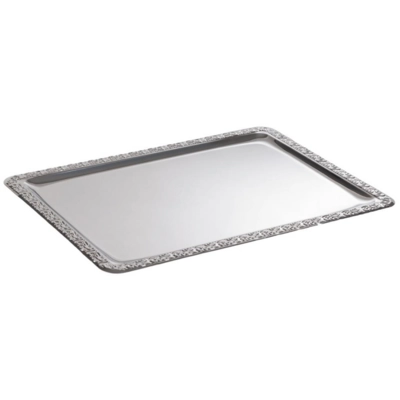 Tablett Schöner Essen, 50 x 36 cm 18/0 Edelstahl, mit Dekorrand_1