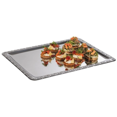 Tablett Schöner Essen, 50 x 36 cm 18/0 Edelstahl, mit Dekorrand_2